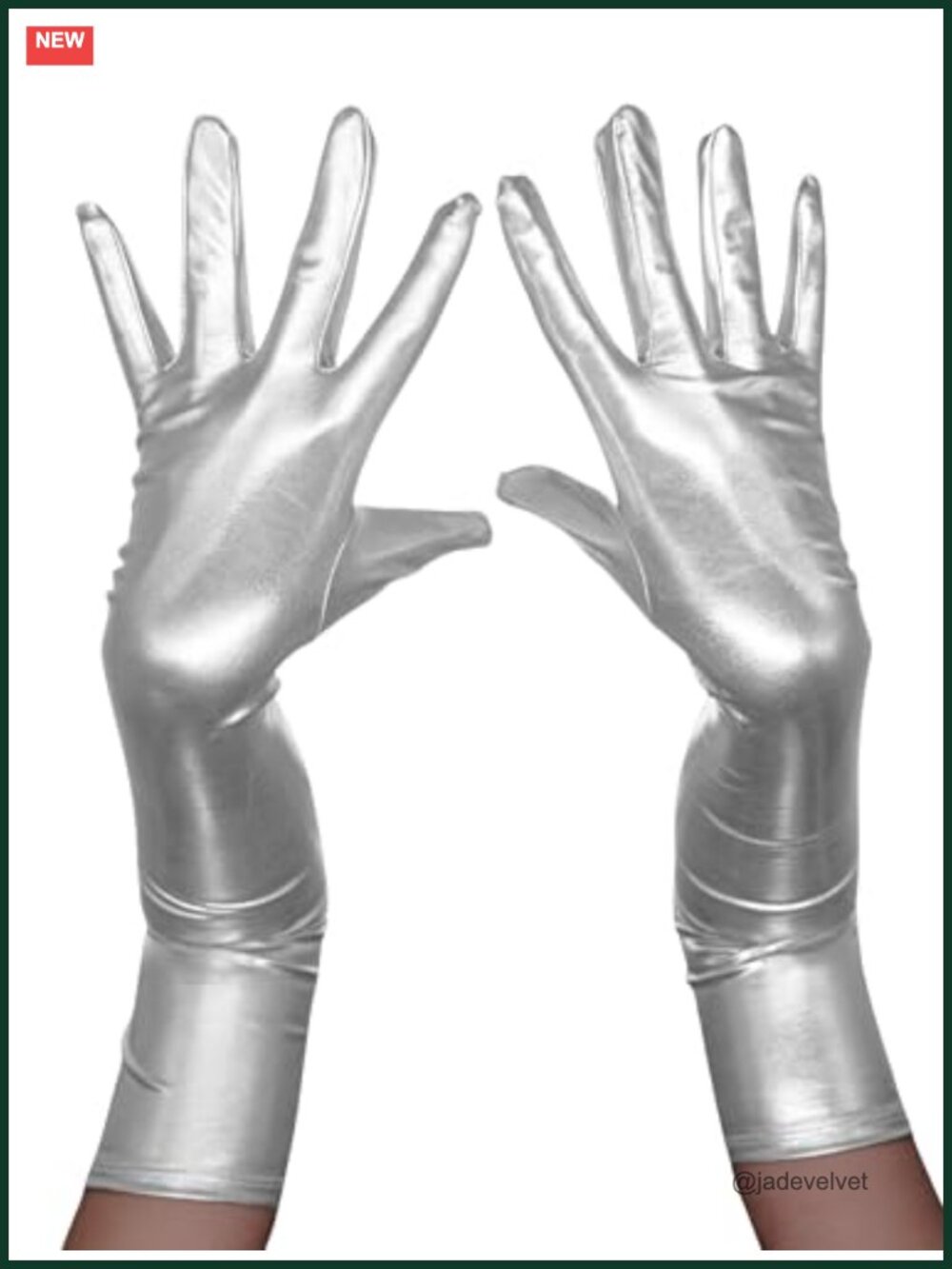 Shiny Metallic Gloves 22" Elbow Length Wet Look Halloween Cosplay Long Gloves